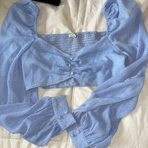 Fashion Nova Baby blue crop top size Medium